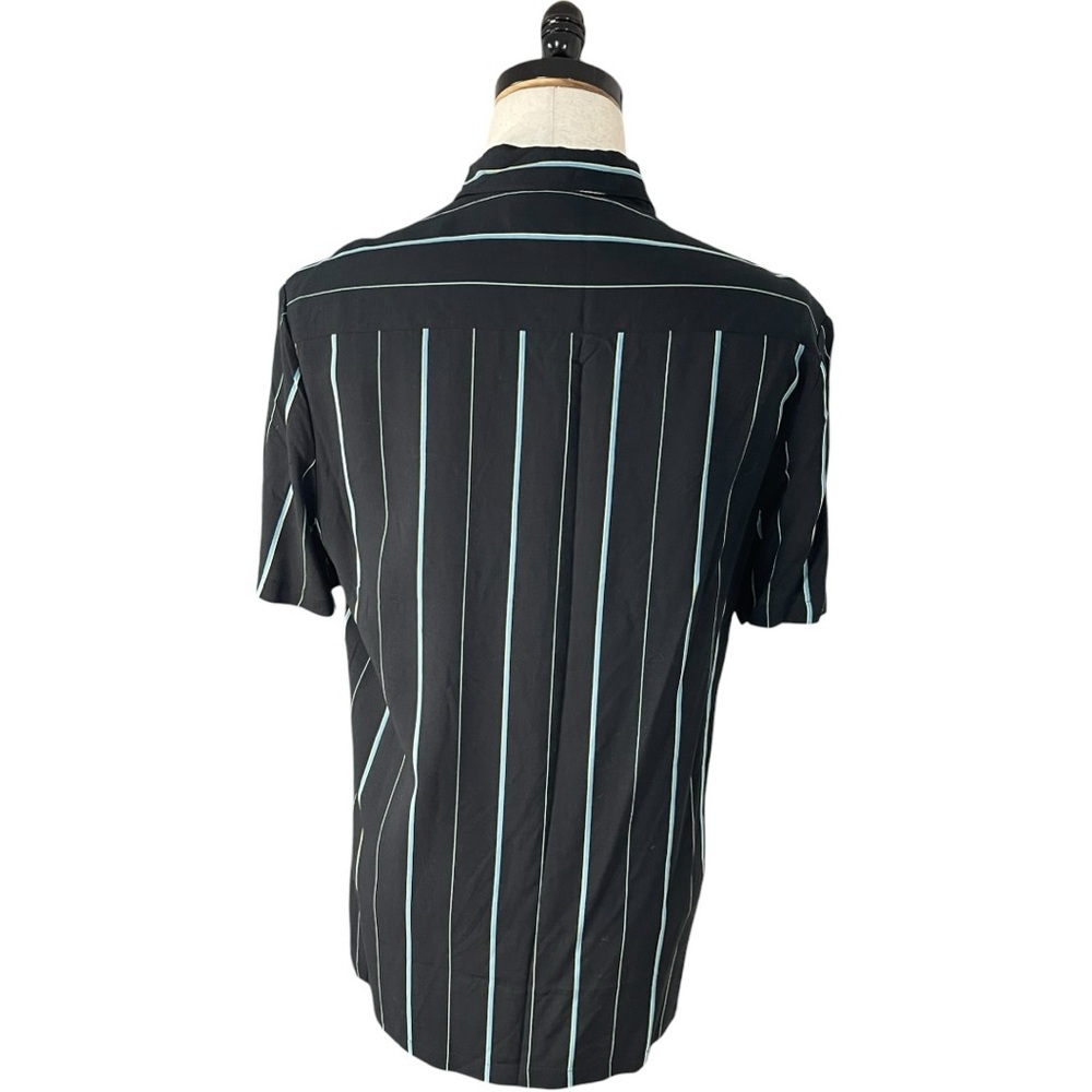 ASOS Design Stripe Oxford Shirt Black - Picture 3 of 7